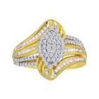 1/2 Ct. T.w. Diamond 14k Yellow Gold Over Sterling Silver Cluster Ring