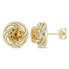 Genuine Yellow Citrine 18k Gold Over Silver 12.9mm Stud Earrings