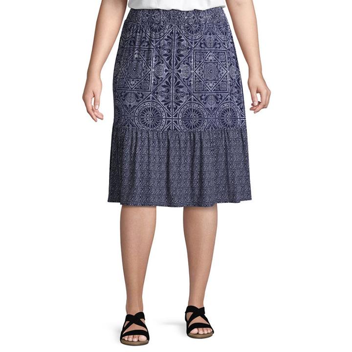 St. John's Bay Print Mix Skirt - Plus