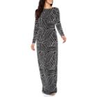Melrose Long Sleeve Cut Outs Evening Gown