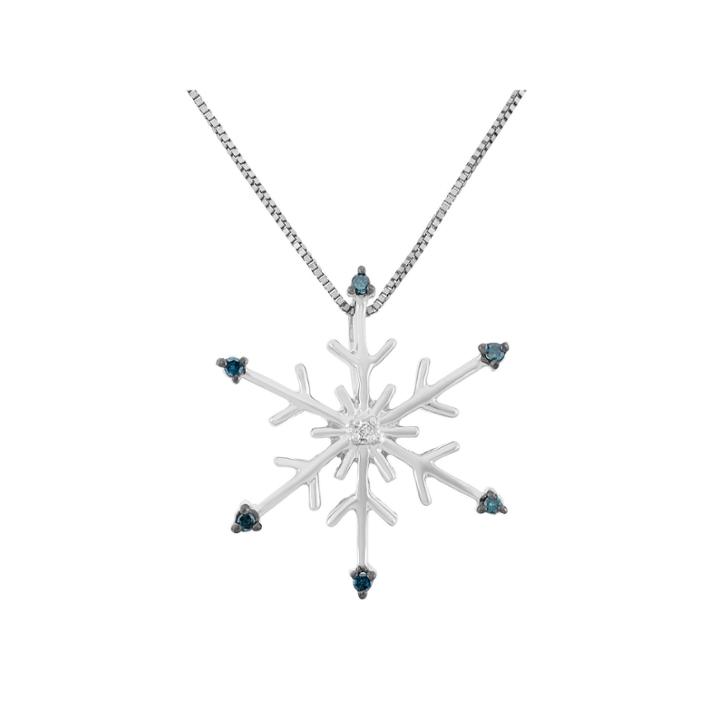 Womens Diamond Accent Blue Diamond Sterling Silver Pendant Necklace