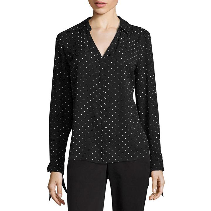 Worthington Long Tie Sleeves Soft Blouse