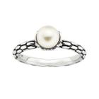 Personally Stackable Cultured Freshwater Pearl Patterned Ring