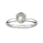 Personally Stackable Genuine White Topaz Briolette Ring