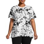 Flirtitude Short Sleeve Crew Neck T-shirt-womens Juniors Plus