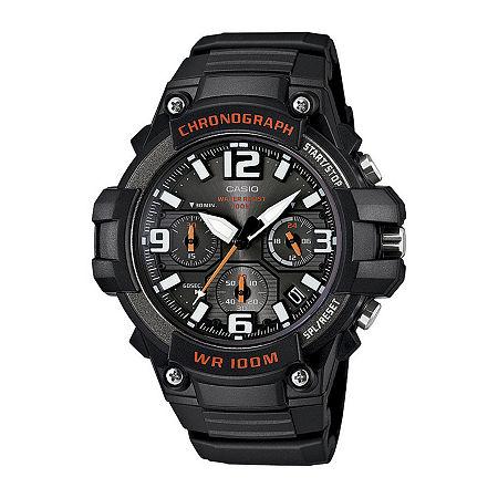 Casio Mens Black Resin Strap Chronograph Watch Mcw100-1av