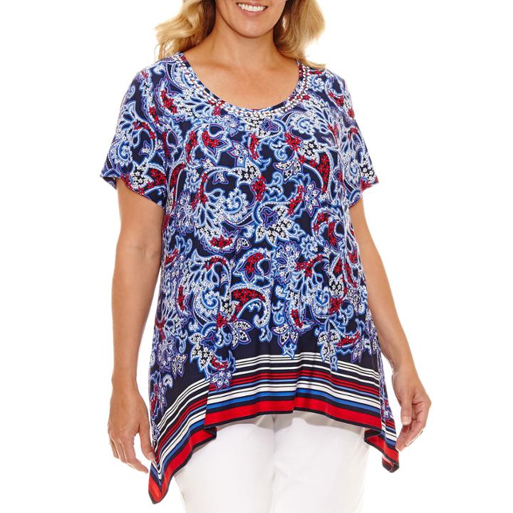 Lark Lane Summer Spirit Tunic Top Plus