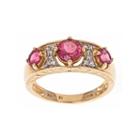 Limited Quantities! 1/10 Ct. T.w. Pink Tourmaline 14k Gold Band