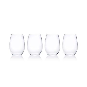 Mikasa Laura Set Of 4 Crystal Stemless Wine Glasses