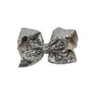 Jojo Siwa Large Signature Hair Bow W/sequins Silver Hologram