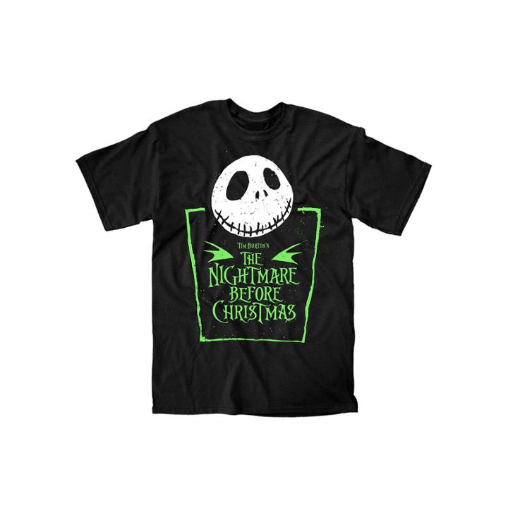 Novelty Short-sleeve Nightmare Before Christmas Green Badge Tee