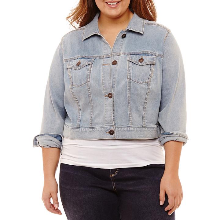 Arizona Cropped Denim Jacket-juniors Plus