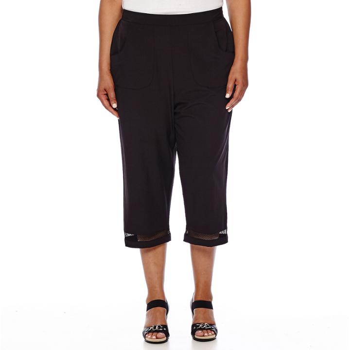 Alfred Dunner Weekend Oasis Mesh-trim Capris