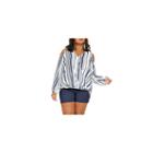 Ari Striped Cold Shoulder Blouse
