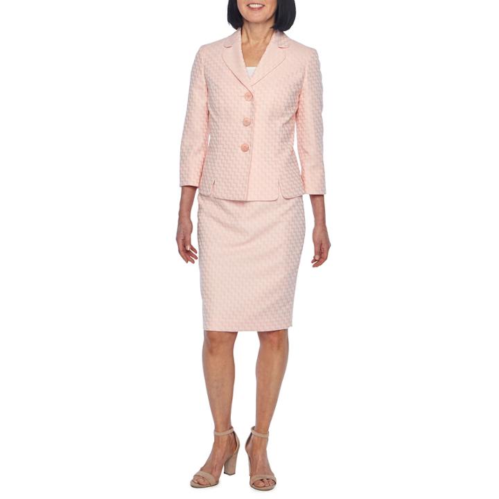 Le Suit Chevron Skirt Suit