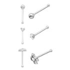 Itsy Bitsy 316l Surgical Steel 3-pc. Clear Sterling Silver Nose Ring