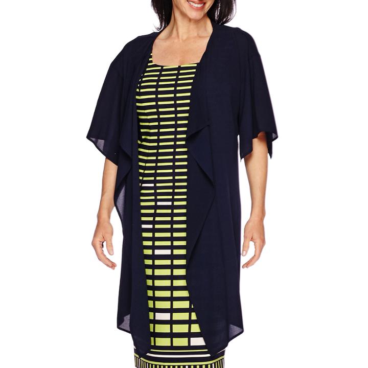 Maya Brooke Short-sleeve Chiffon Jacket Dress