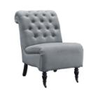 Clara Washed Linen Roll-back Tufted Chair