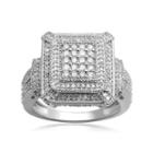 3/4 Ct. T.w. Diamond Sterling Silver Frame Ring