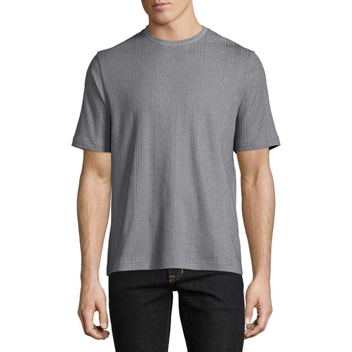 Claiborne Ss Drop Needle Short Sleeve Crew Neck T-shirt