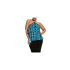 Fashion To Figure Eve Snake Print Tiered Halter Top - Plus