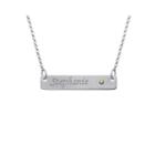 Personalized Birthstone Engraved Bar Name Necklace