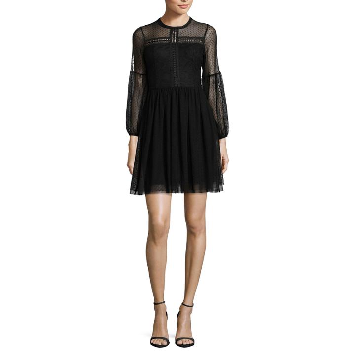 Coffee & Cake Long Sleeve A-line Dress-juniors