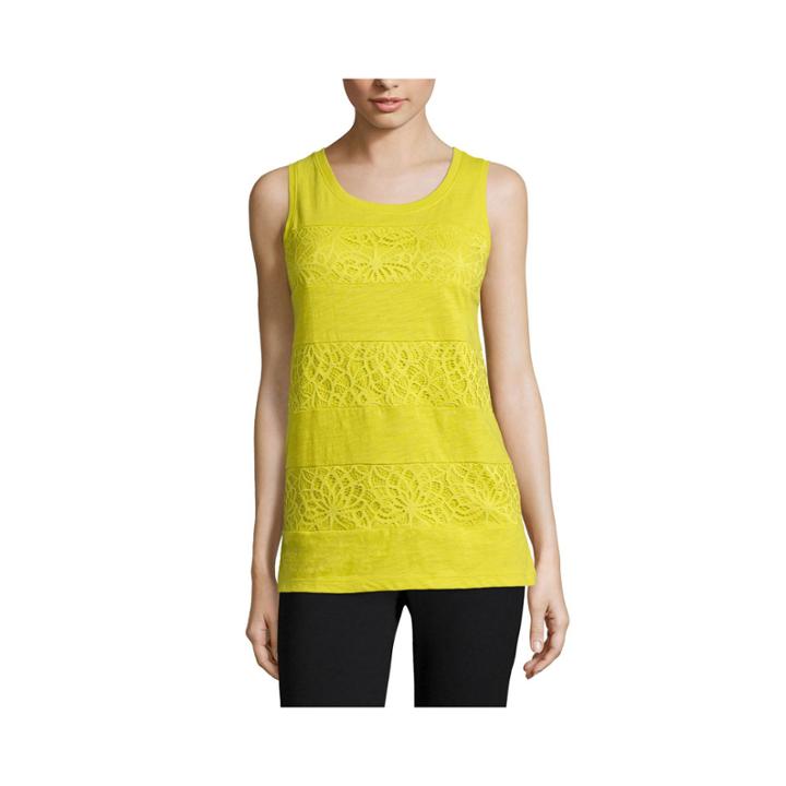 Liz Claiborne Lace Stripe Tank Top