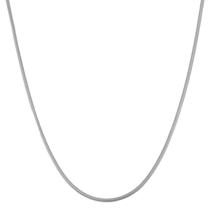 Sterling Silver Semisolid Snake 23 Inch Chain Necklace