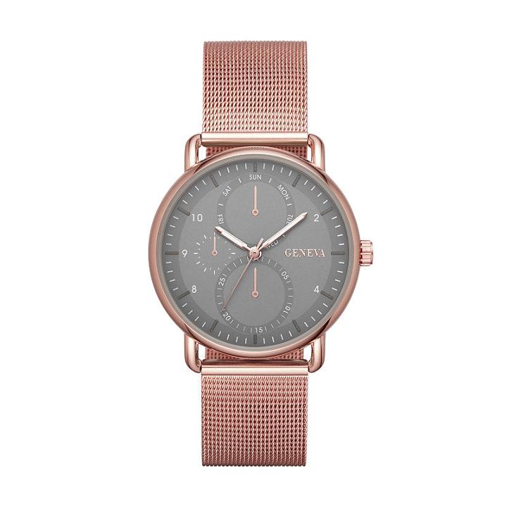 Geneva Womens Rose Goldtone Strap Watch-fmdjm196