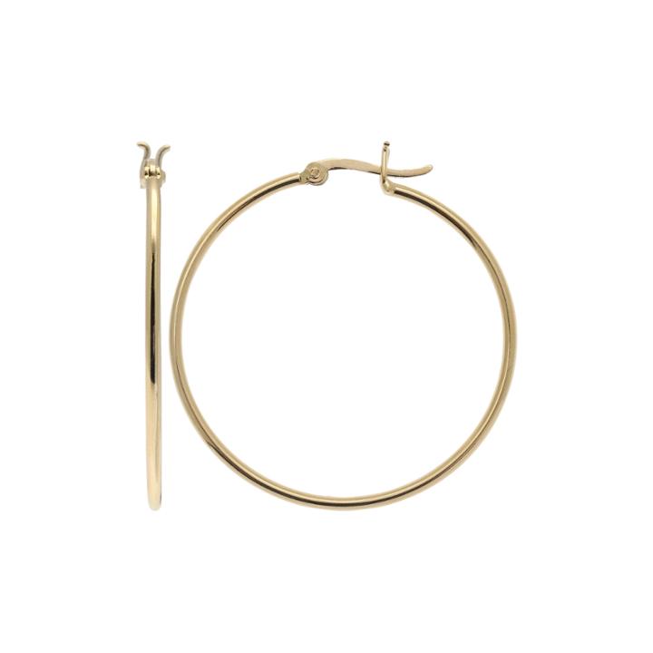Polished Gold Over Sterling Silver Hoop Click-top Earrings