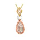 1/3 Ct. T.w. Diamond 10k Tri-color Gold Pendant Necklace
