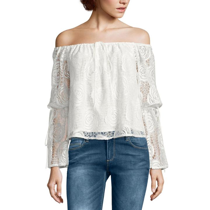 I Jeans By Buffalo Lace Off The Shoulder Top