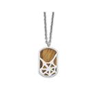Mens Tigers Eye Stainless Steel Dog Tag Pendant