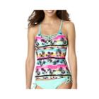 Arizona Tropical High-neck Macram Tankini Swim Top - Juniors