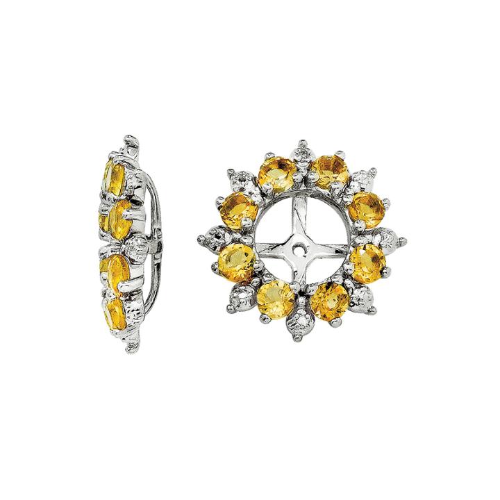Genuine Citrine And Diamond Accent Earring Jackets