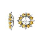 Genuine Citrine And Diamond Accent Earring Jackets