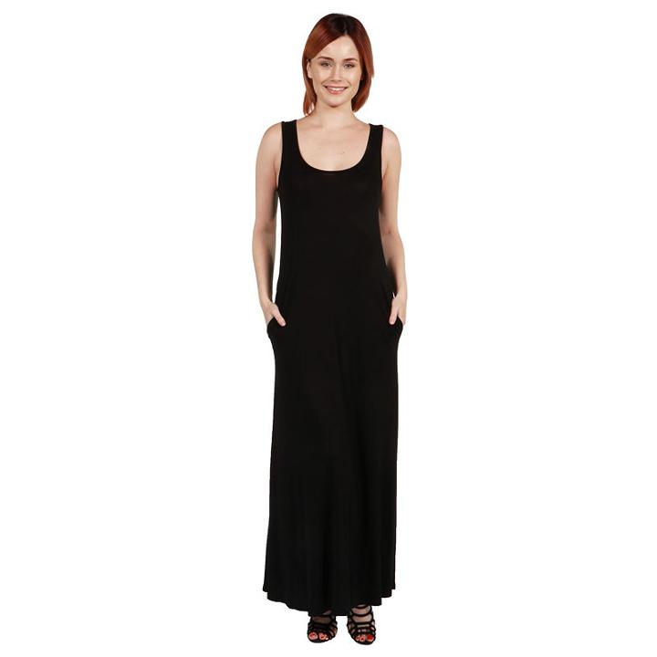 24seven Comfort Apparel Marion Sleeveless Tank Maxi Dress