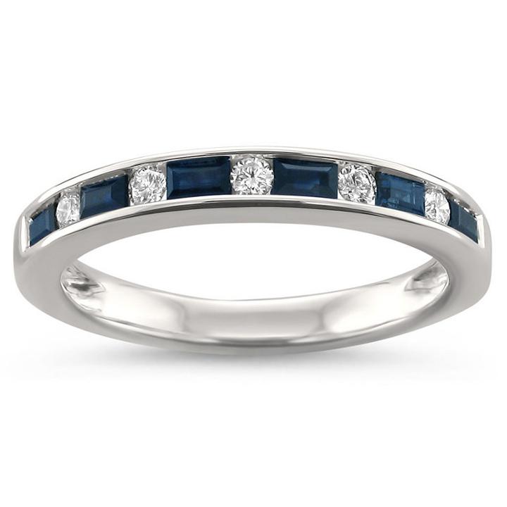 Womens 1/2 Ct. T.w. Blue Sapphire 14k Gold Wedding Band