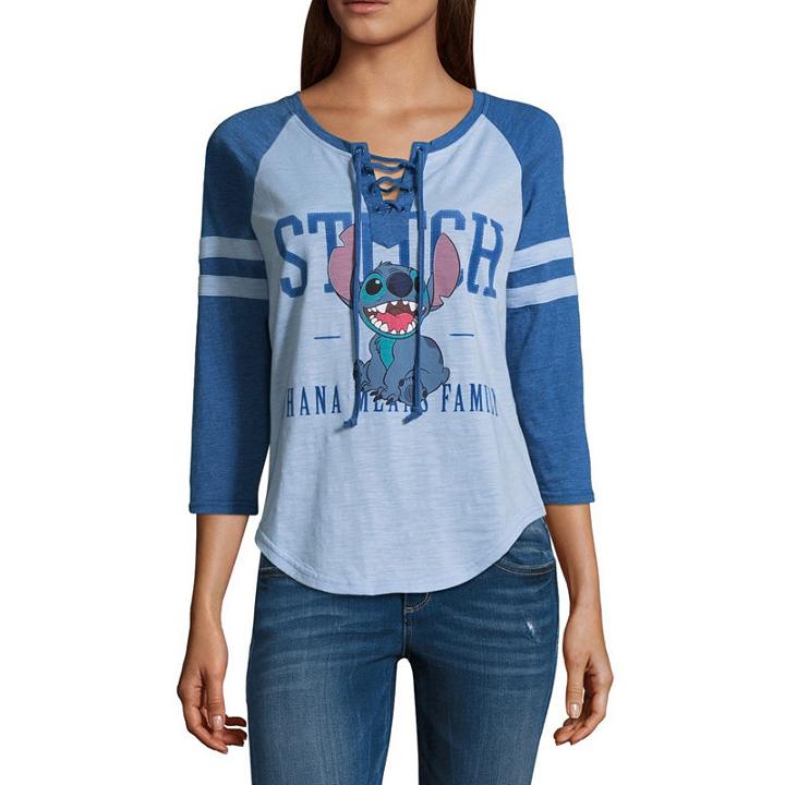 Stitch Lace Up Baseball Tee - Juniors