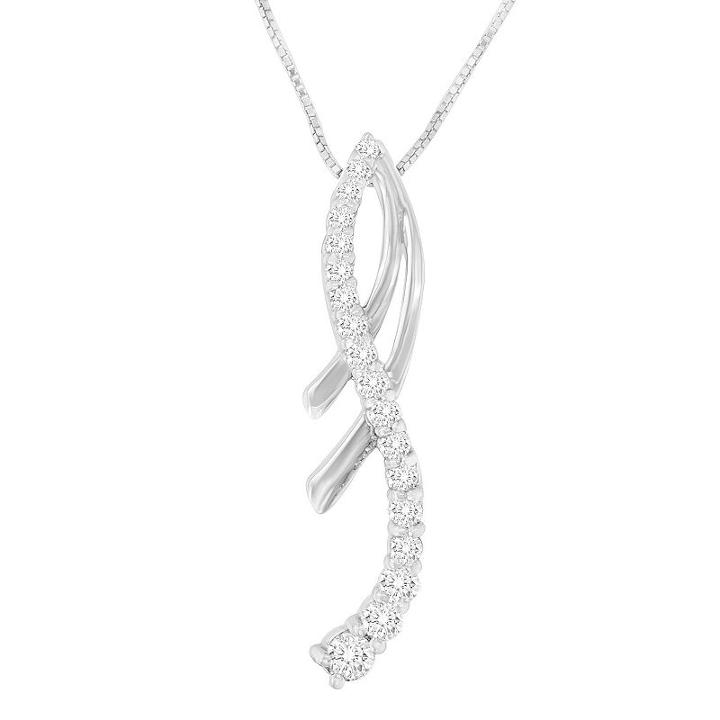 Womens 1/2 Ct. T.w. White Diamond 14k White Gold Pendant Necklace