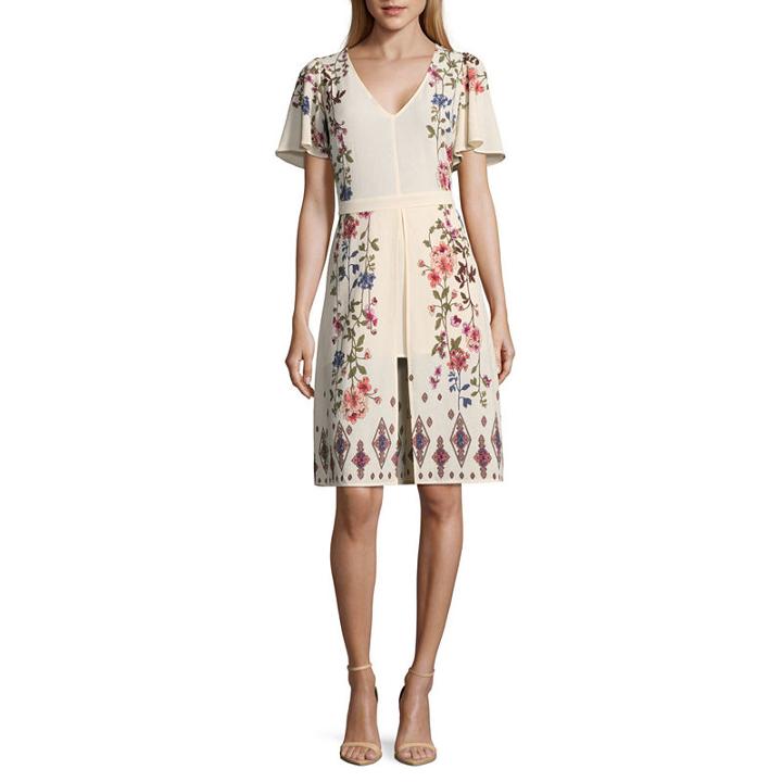 Heart N Soul Short Sleeve Floral Maxi Dress-juniors