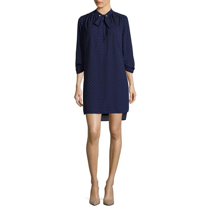 Stylus&trade; Long-sleeve Tie-front V-neck Dress - Tall