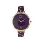 Olivia Pratt Womens Cheetah Print Purple Petite Leather Watch 26356purple