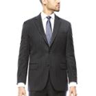 Stafford Super 100 Charcoal Chalk-stripe Wool Suit Jacket - Classic Fit