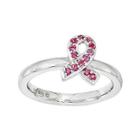 Personally Stackable Pink Crystal Stackable Awareness Ribbon Ring
