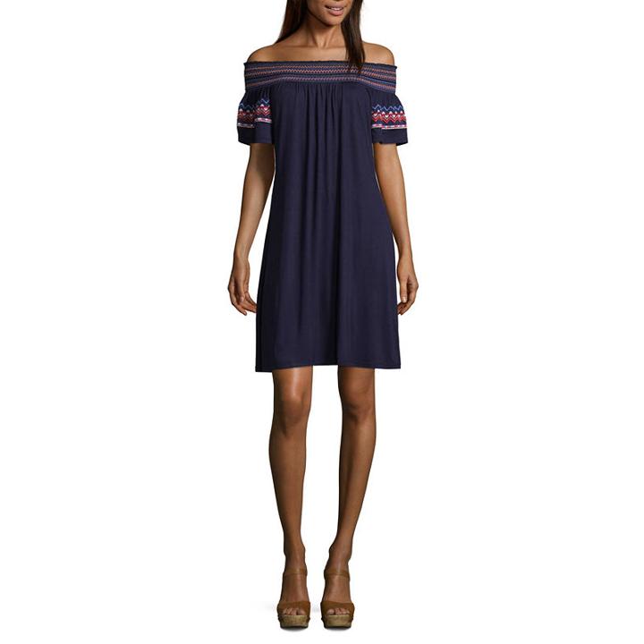 Spense Short Sleeve Peasant Dress