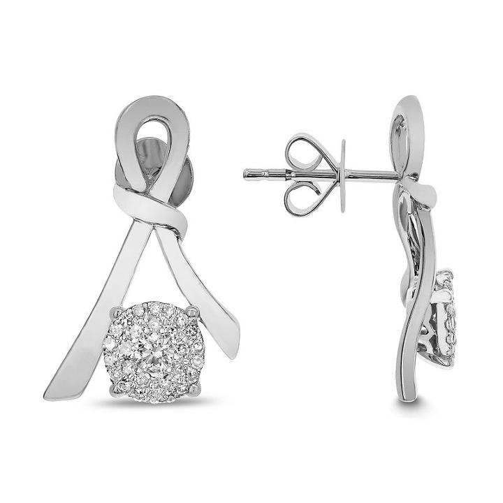 3/8 Ct. T.w. White Diamond 14k White Gold Drop Earrings