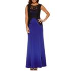 Melrose Sleeveless Fitted Lace Trim Gown-petites