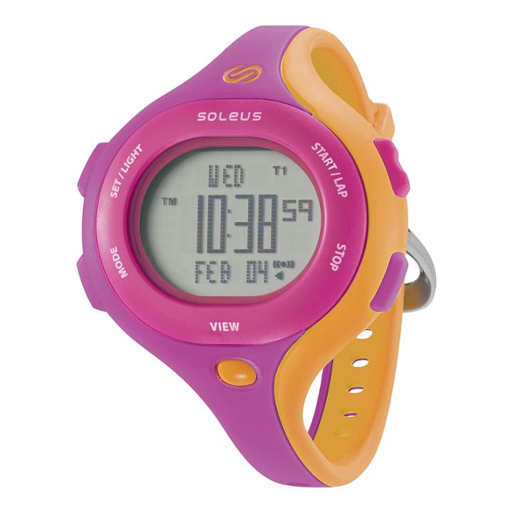 Soleus Chicked Womens Pink And Orange Digital Running Watch
